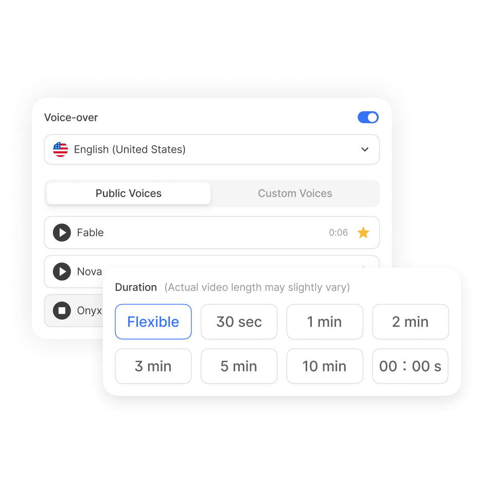 Launch promo video creator: set tone, duration, voiceover, visuals, and avatar in Visla